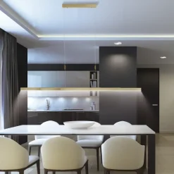 ADRIANA LANGBORDSPENDEL MED UDTRÆK MAT MESSING LED