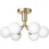 APIALES 6 LOFTSLAMPE BØRSTET MESSING/OPAL