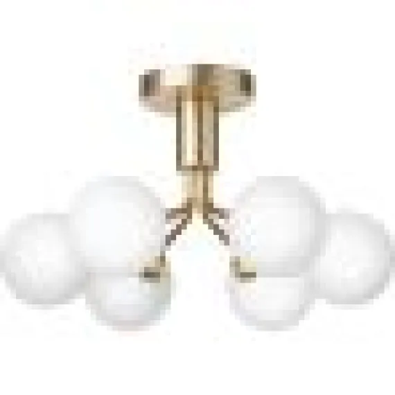 APIALES 6 LOFTSLAMPE BØRSTET MESSING/OPAL
