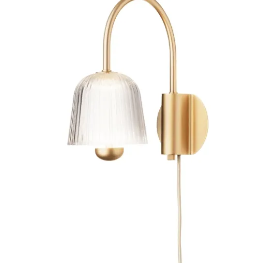 ASTEEA VÆGLAMPE SATIN MESSING/OPAL