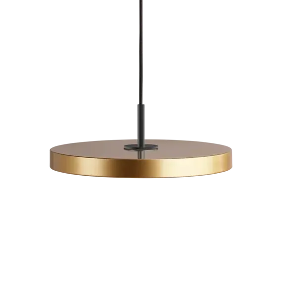 Asteria Medium Brass - Black Top 43 x 14 cm, 2.7m cordset