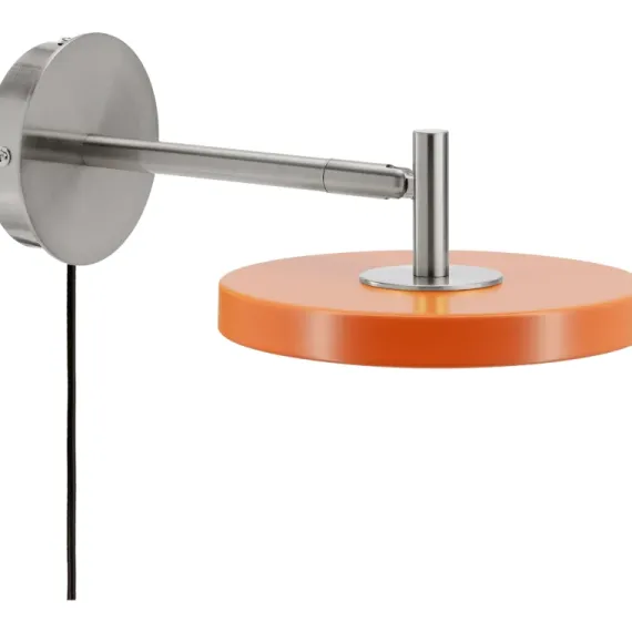 ASTERIA VÆGLAMPE KORT STÅL/ORANGE