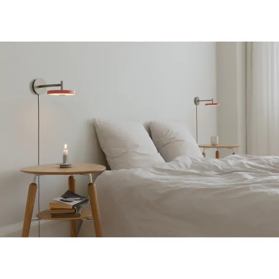 ASTERIA VÆGLAMPE KORT STÅL/ROSE
