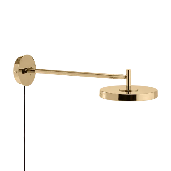 Asteria wall long - Polished Brass w. hardwire add on