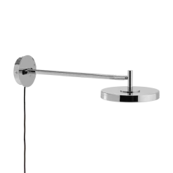 Asteria wall long - Polished Steel w. hardwire add on
