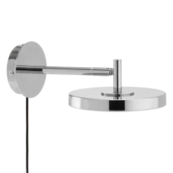 Asteria wall short - Polished Steel w. hardwire add on
