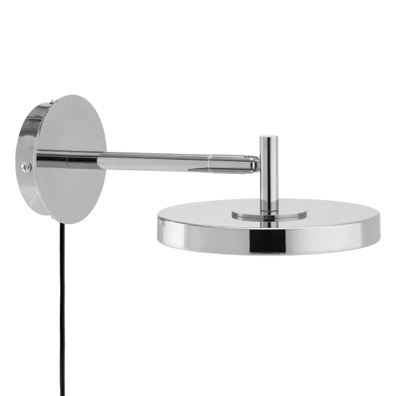 Asteria wall short - Polished Steel w. hardwire add on