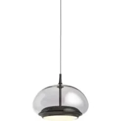 Avalon Pendel Smoked Glas Black Chrome LED
