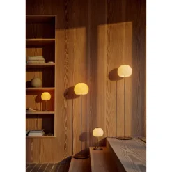BALL BORDLAMPE GLAS AMBER