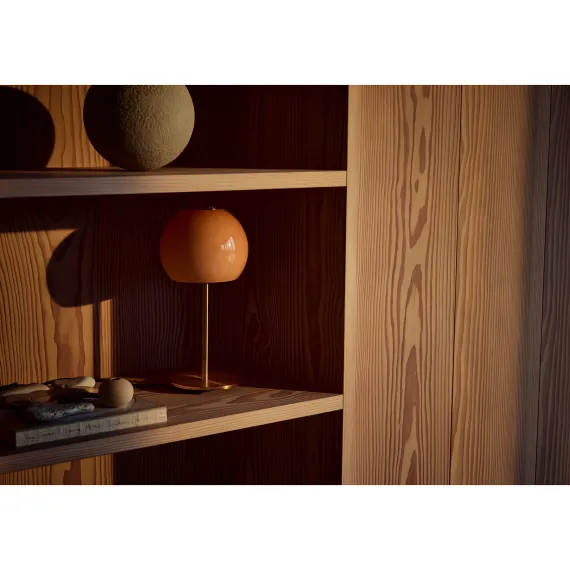 BALL BORDLAMPE GLAS AMBER