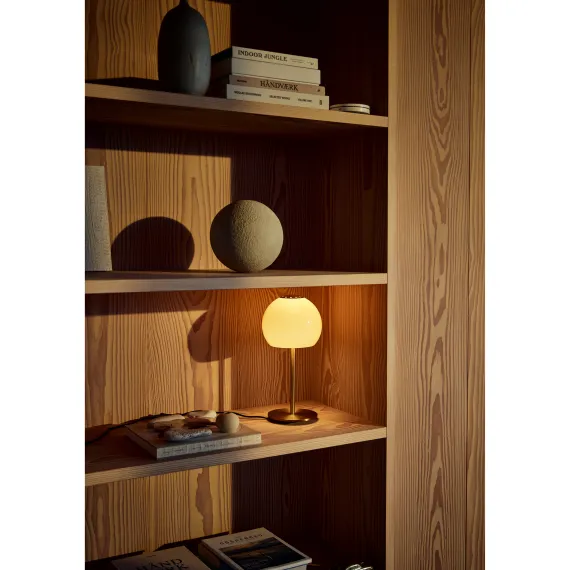 BALL BORDLAMPE GLAS AMBER