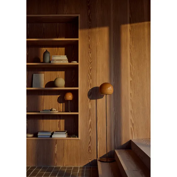 BALL GULVLAMPE GLAS AMBER