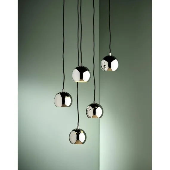 Ball Pendel Ø12 - Elegant matt krom-metallampe fra Frandsen