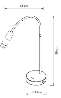 BIANCA BORDLAMPE MAT SORT