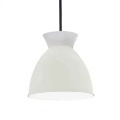 Bikube 290P Pendel - Opal glas med sort ledning (3 m), designet af Piet Hein