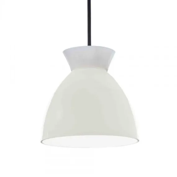 Bikube 290P Pendel - Opal glas med sort ledning (3 m), designet af Piet Hein