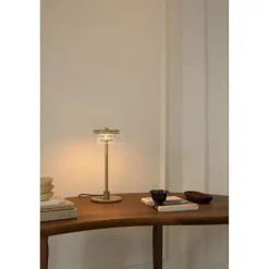Blossi Bordlampe - Nordic Guld/Klar LED med indbygget dæmper