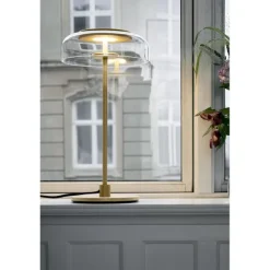 Blossi Bordlampe - Nordic Guld/Klar LED med indbygget dæmper