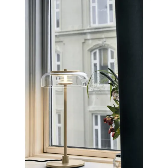 Blossi Bordlampe - Nordic Guld/Klar LED med indbygget dæmper