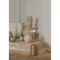 Blossi Mini Portable Bordlampe - Nuura (Nordic Gold, Klar, Genopladelig)