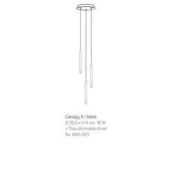Canopy 3 Lampeophæng Sort - Loom Design