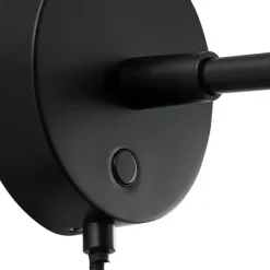 Darci Kort Væglampe - Sort (E14, 90° Tilt, Touch)