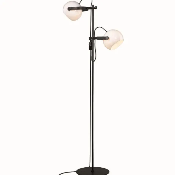 D.C GULVLAMPE 2 ARME OPAL/EG/SORT