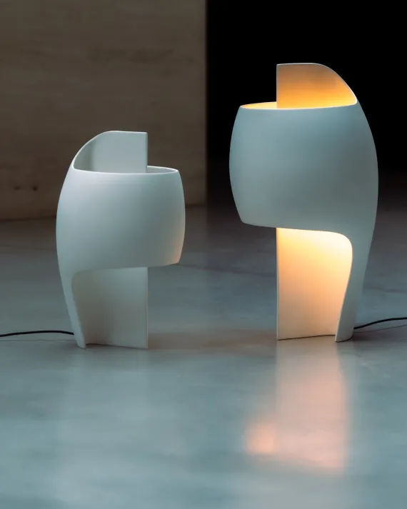 DCWéditions Grande B Bordlampe - Gypsum/Aluminium
