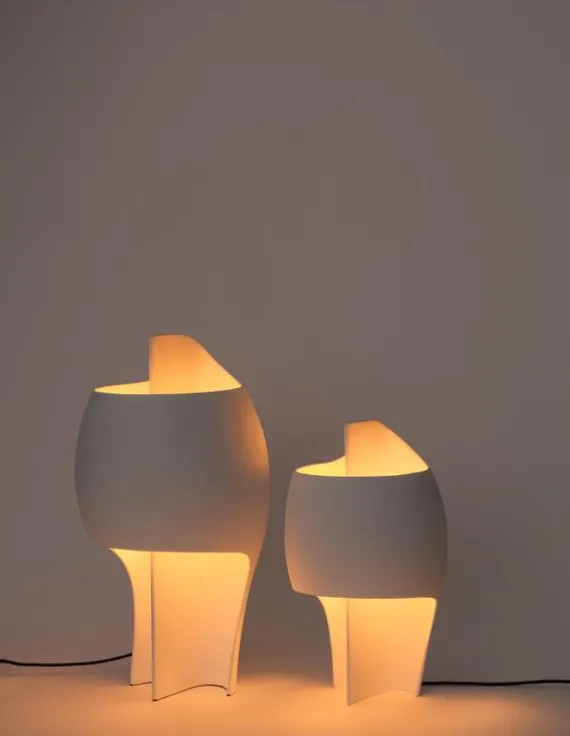 DCWéditions Grande B Bordlampe - Gypsum/Aluminium