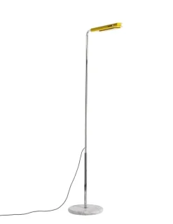 DCWéditions Mezzaluna Gulvlampe - White Marble / Yellow