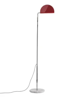 DCWéditions Mezzaluna Gulvlampe - White Marble / Red