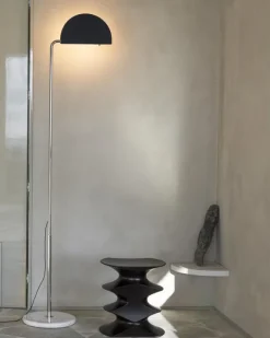 DCWéditions Mezzaluna Gulvlampe - White Marble / Blue