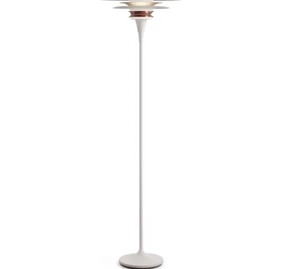 DIABLO - GULVLAMPE Ø50 - MAT HVID/ ROSE SILVER