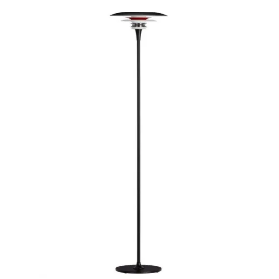 DIABLO - GULVLAMPE Ø30 - MAT SORT/BLANK RØD