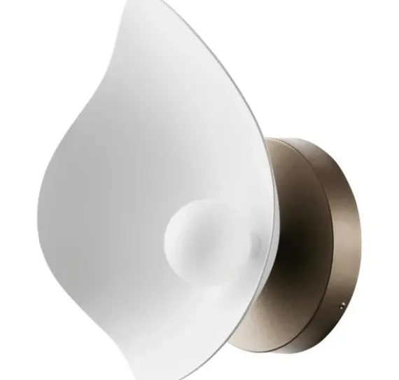 FLORII 1 VÆGLAMPE MØRK BRONZE/HVID