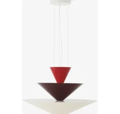 GIO LN15 - PENDEL Ø92 - VERMILION RED, DARK BURGUNDY OG ECRU WHITE