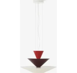 GIO LN14 - PENDEL Ø60 - VERMILION RED, DARK BURGUNDY OG ECRU WHITE