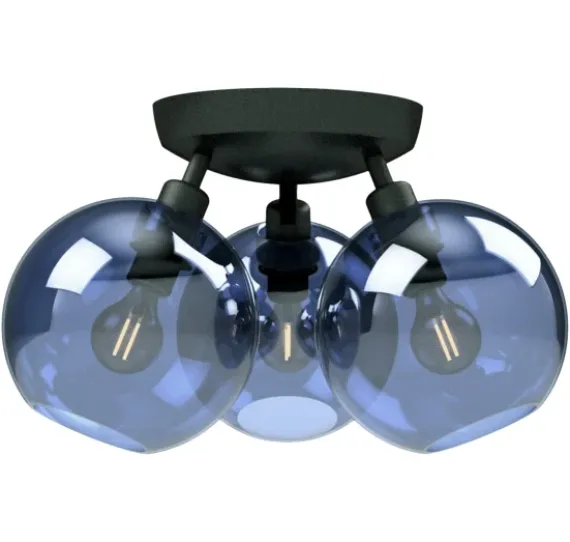 GLORIA - LOFTSLAMPE Ø33 - SORT/BLÅ GLAS