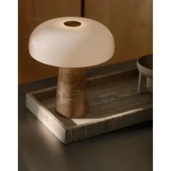 GLOSSY MINI BORDLAMPE BEIGE MARMOR