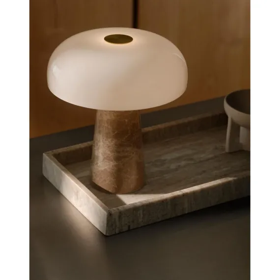 GLOSSY MINI BORDLAMPE BEIGE MARMOR