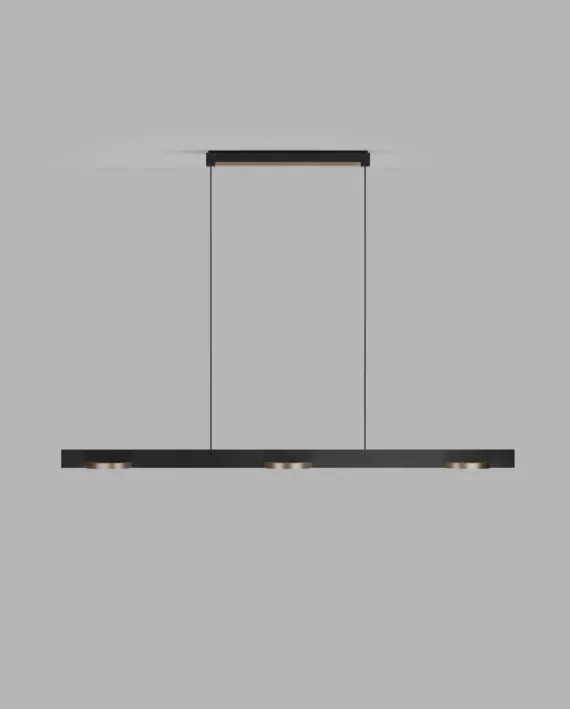 Inlay S1250 Linear Disc Pendel - Matt Black & Satin Gold