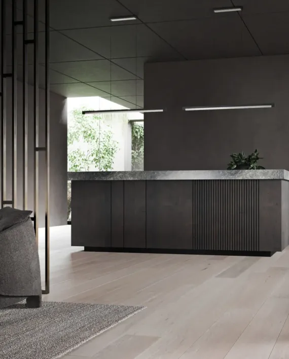 INLAY S1400 LINEAR MB/SS - MATT BLACK/SATIN SILVER