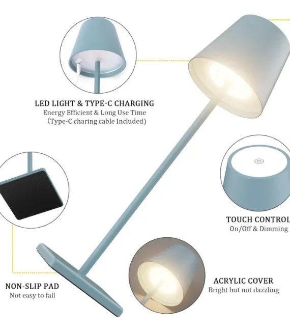 LED bordlampe Inde/ude - Blå, touch dæmpbar, CCT, IP54 udendørs - Lampeagenten