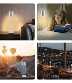 LED bordlampe Inde/ude - Grå, touch dæmpbar, CCT, IP54 udendørs - Lampeagenten