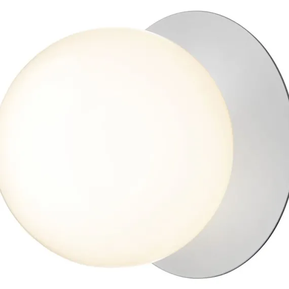 LIILA 1 LARGE VÆGLAMPE IP44 LYS SØLV/OPAL