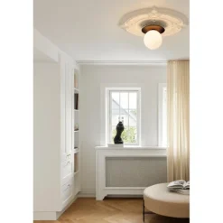 LIILA 1 LARGE VÆGLAMPE IP44 MØRK BRONZE/OPAL