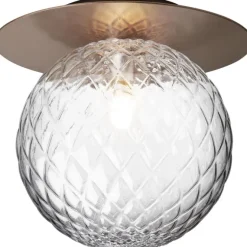LIILA 1 LARGE VÆGLAMPE IP44 MØRK BRONZE/KLAR