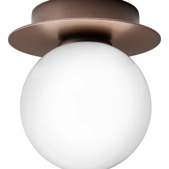 LIILA 1 LILLE VÆGLAMPE IP44 MØRK BRONZE/OPAL