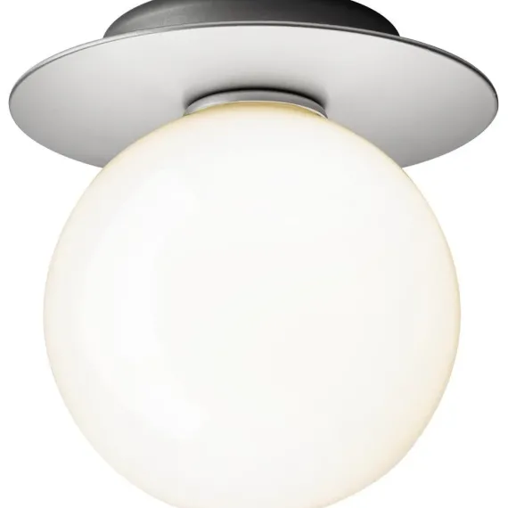 LIILA 1 MEDIUM VÆGLAMPE IP44 LYS SØLV/OPAL
