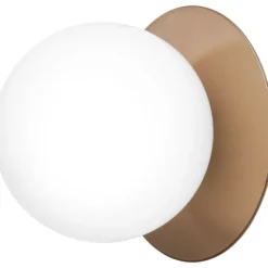 LIILA 1 MEDIUM VÆGLAMPE IP44 MØRK BRONZE/OPAL